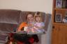 Looking at pictures with Aunt Michelle