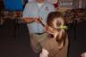 Petting Sally the snake