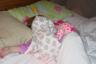 julia sleeping with her face covered so the tooth fairy wouldn't look at her