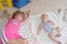 Julia and Jace stretching out