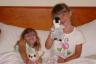 Julia bought the penguin at the zoo and let Callie hold it for this picture