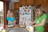Making homemade pizzas