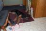 Miley resting at Grandma Robinson's