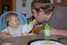 Jace is sharing with his daddy 