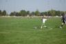And she kicks the ball!