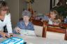 the girls drew pictures for Great Grandma
