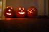 Callie's, Mommy's, and Julia's finished jack-o-lanterns