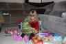 Julia  wanted to just keep tearing through her gifts