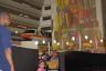 The monorail goes right through the motel and right above the restaurant!