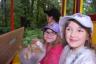 Riding the train around the park 