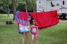 The girls had fun in their fort