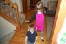 Jace loved being pushed in the doll stroller!