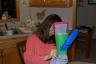 Mommy making her shoe for her college art class