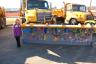 Callie (and the art club) helped paint this snowblade -their school mascot is the roadrunner