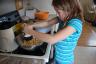 Callie working on her science experiment