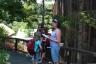 The girls checked out backpacks with activities to earn a patch