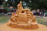 A sand sculpture was in the park across the street