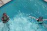 The girls enjoyed the pool after the ocean swim