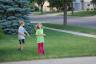 Golfing with new clubs and the Nolan, the neighbor
