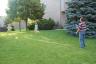 Aaron and the girls had a tennis volley going