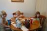 Julia and Callie having a snack with Morgan