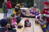 Snack Time - Mrs. Davids is in the yellow coat