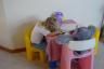 Julia when she 'crashed' - sound asleep!