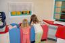 taking care of the babies in the doctor's office