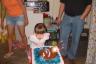 Blowing out her candles