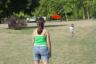 playing frisbee
